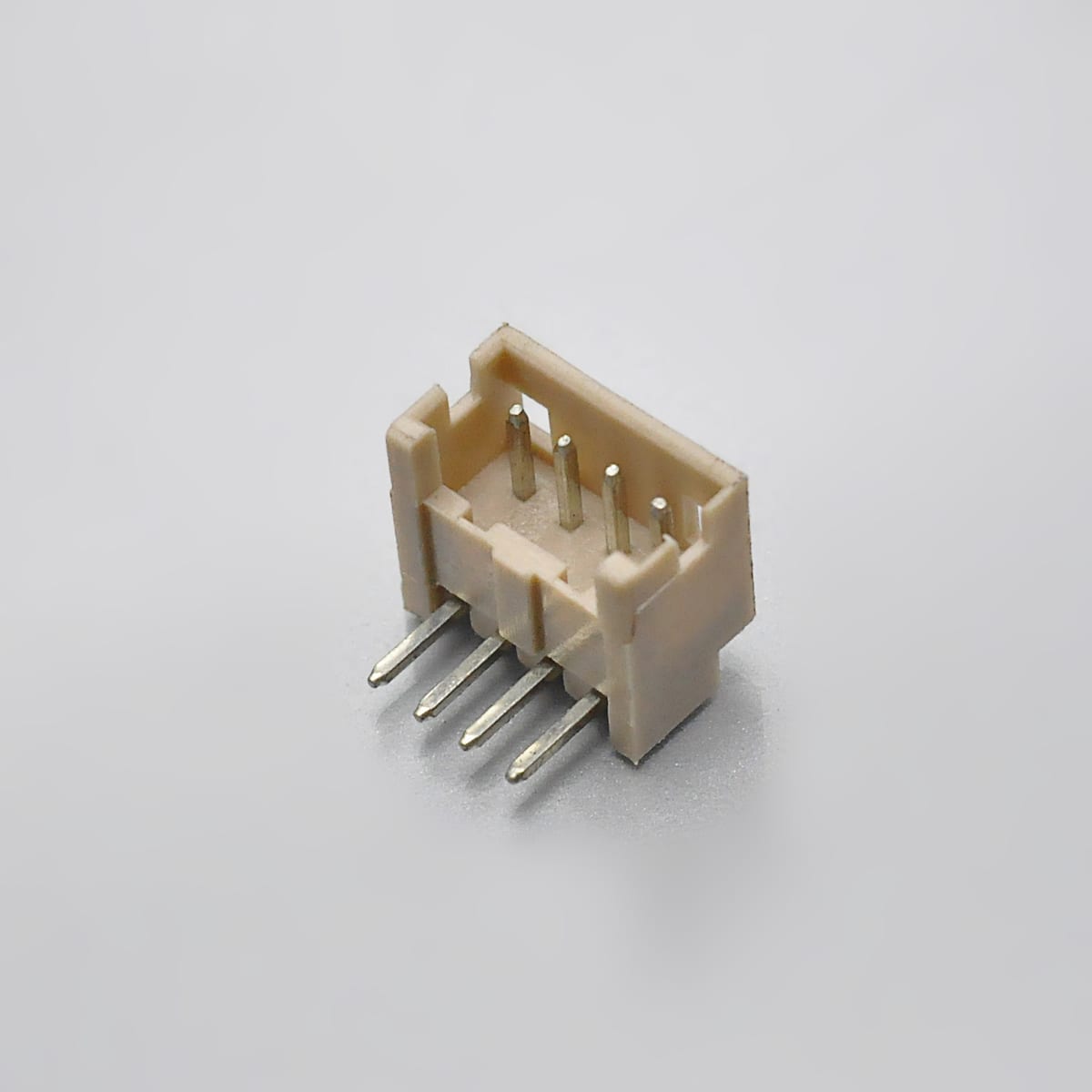 Figure 2 — KR1256 DIP single-row right-angle wafer: through-hole header, cable parallel to the board