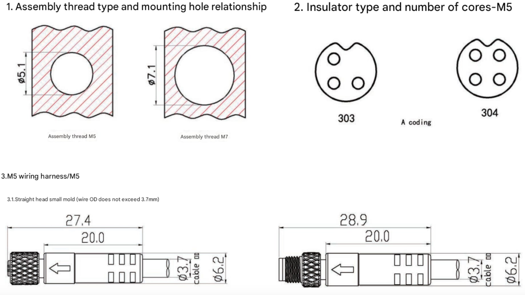 M8 connector-M8A1 Ordinary rubber-coated female plug (5/8)