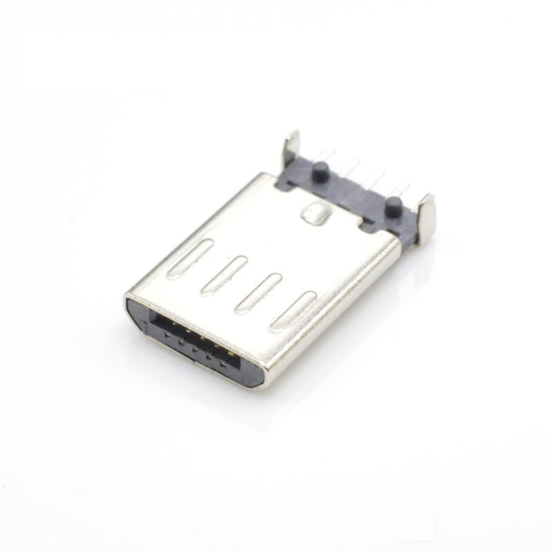 U01P0002B Series Micro USB 5P Male SMT Right Angle Type Offset with Post Connector (4/5)