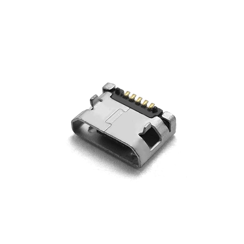 U01S0006R Series Micro USB 5Pin B Type SMT Female Connector Flat Mouth with Post (4/5)