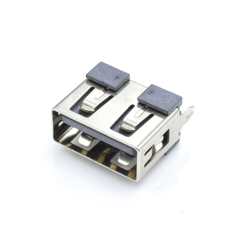 U02S0001B Series USB2.0 A Type DIP Straight Female 5Pin Harpoon Foot Short-body USB Connector