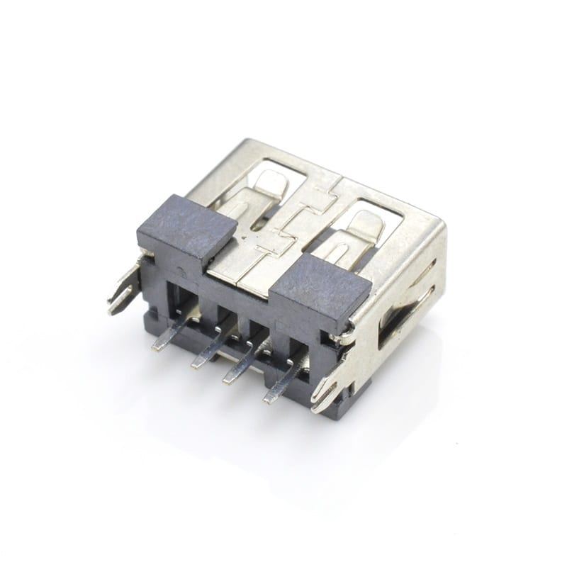 U02S0001B Series USB2.0 A Type DIP Straight Female 5Pin Harpoon Foot Short-body USB Connector (3/5)