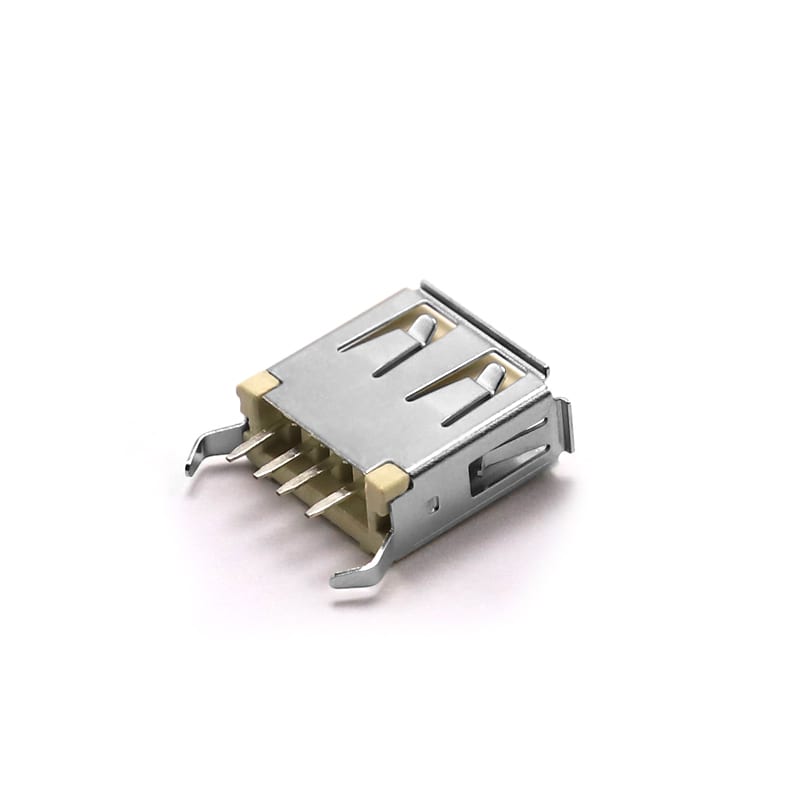 U02S0006B Series USB2.0 A Type 4 Pin AF DIP Straight Female Curved Feet Connector
