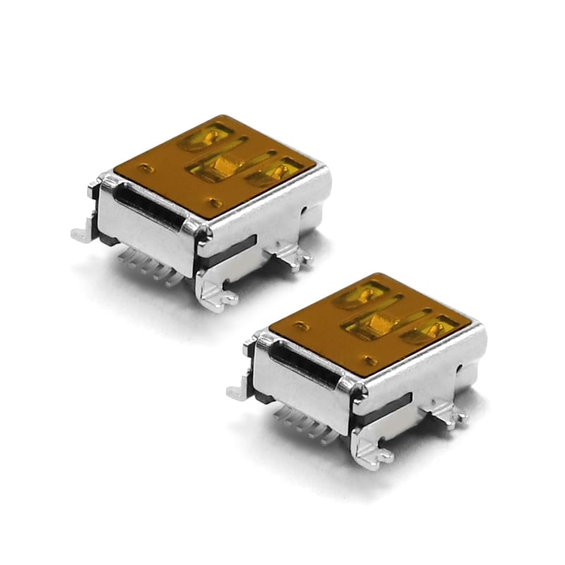 U05S0002R Series Mini USB Type B SMT Female Socket USB Connector with Post