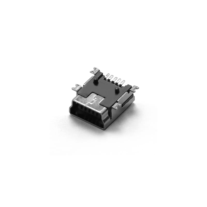 U05S0007R Series Mini USB 5 Pin SMT Right-angle Female Socket USB Connector with Post (4/5)