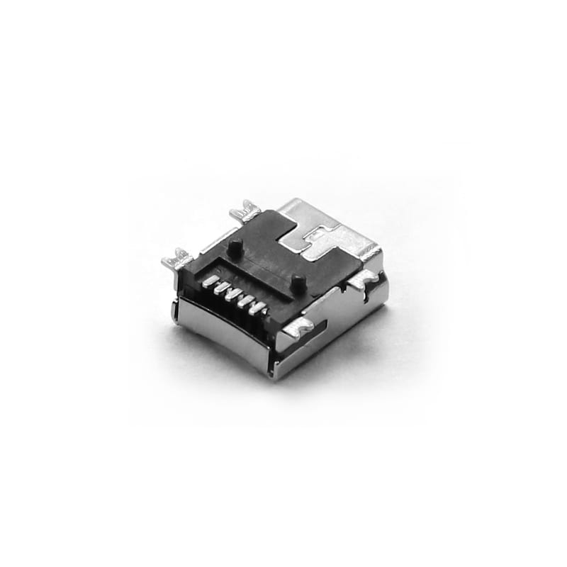 U05S0007R Series Mini USB 5 Pin SMT Right-angle Female Socket USB Connector with Post (5/5)